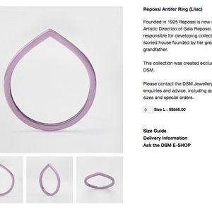 Repossi Antifer Ring (Lilac) in Size Small (~5.5)